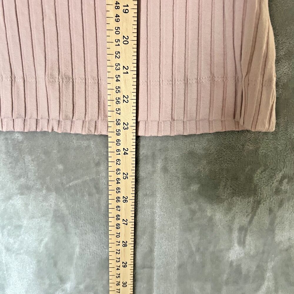 Nike Yoga Luxe Sweater Womens Small Pink Ribbed Shawl Collar Long Sleeve Top - Picture 5 of 7